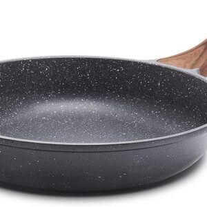 SENSARTE 12.5 Inch Nonstick Frying Pan Skillet, Swiss Granite Coating Omelette Pan, Healthy Stone Cookware, PFOA Free