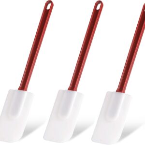 3 PCS Commercial Grade Heat Resistant Silicone Spatulas, 9.5-Inch Rubber Spatulas for Baking, Nonstick & BPA-Free